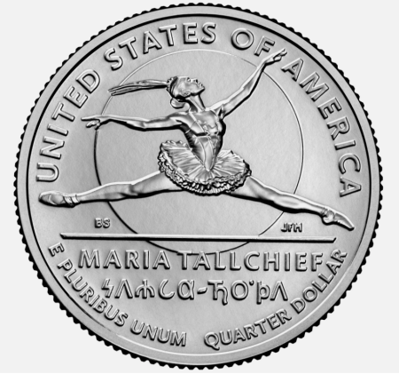 Monede straine - USA 25 centi 2023, Maria Tallchief, balerina, monetaria Denver, UNC