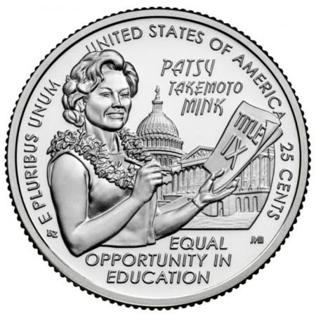 Monede America - USA, 25 Centi 2024: Patsy Takemoto Mink, prima femeie de origine asiatică aleasă în Congres, UNC