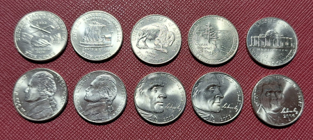 Monede straine - USA set 5 monede x 5 centi 2004-2006, Vestul Salbatic, UNC