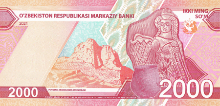 Bancnote straine - Uzbekistan 2000 Som 2021, necirculata