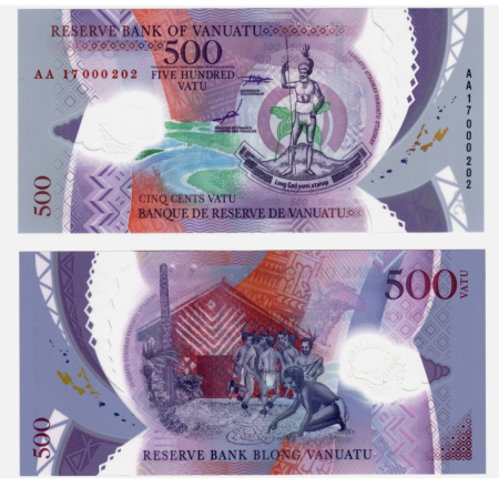 Bancnote Australia si Oceania - Vanuatu 500 Vatu 2017, polimer, necirculata