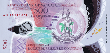 Bancnote Australia si Oceania - Vanuatu 500 Vatu 2017, polimer, necirculata