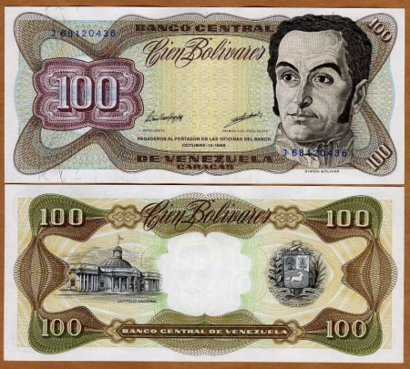 Bancnote America - Venezuela 100 Bolivari 1998, necirculata
