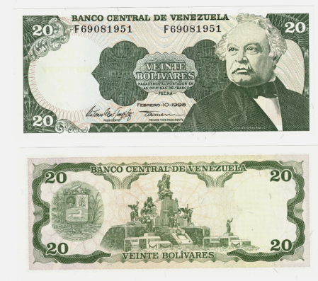 Venezuela - VENEZUELA 20 bolivares 1998, presedintele Jose Antonio Paez, necirculata