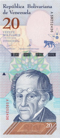 VENEZUELA 20 bolivari 2018, necirculata [1]
