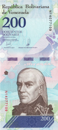 VENEZUELA 200 bolivari 2018, necirculata [1]