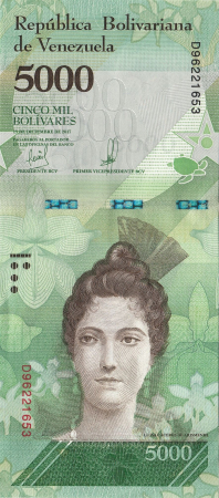 VENEZUELA 5000 bolivari 2017, necirculata [1]