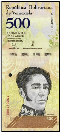 VENEZUELA 500 bolivares 2018, necirculata [1]
