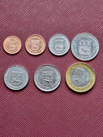 Venezuela set 7 monede 2007-2012: 1,5,10,12/5,25,50 Centimos, 1 Bolivar, UNC [1]