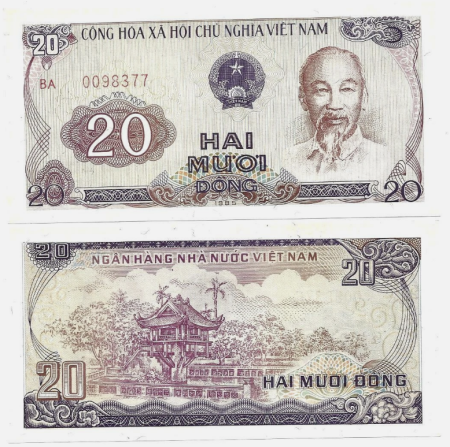 Bancnote - VIETNAM - 20 Dong 1985, UNC