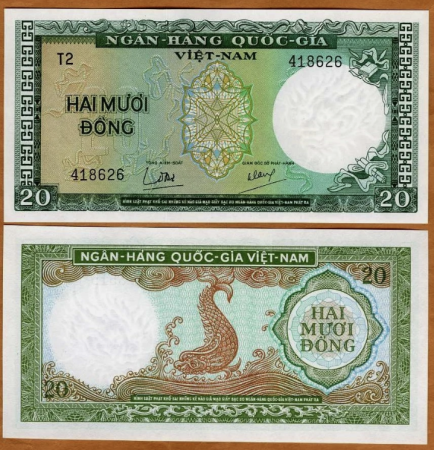 Bancnote - Vietnamul de Sud, 20 dong 1964, rara, UNC