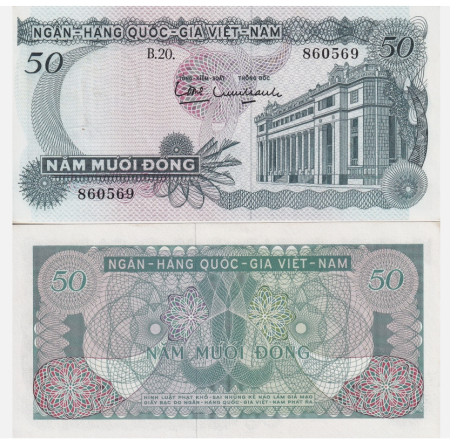 Bancnote - Vietnamul de Sud, 50 dong 1969, UNC