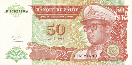 Zair - ZAIR 50 Nouveaux makuta 1993, necirculata