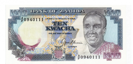 Zambia - ZAMBIA 10 kwacha (1989-1991), necirculata
