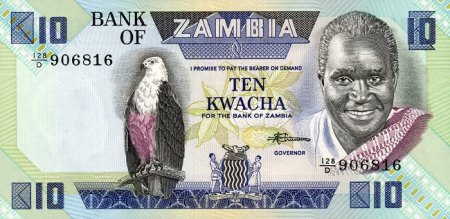 Zambia - Zambia, 10 Kwacha (nedatata; circa 1980-1988), necirculata