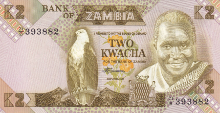 Zambia - ZAMBIA 2 kwacha 1980-1987, necirculata