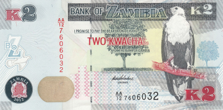 ZAMBIA 2 kwacha 2012-2014, necirculata [1]