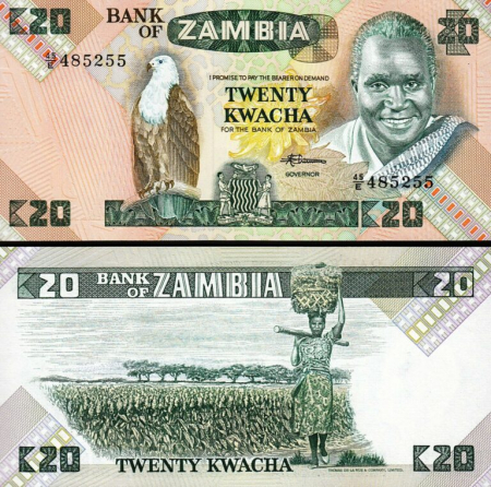 Zambia - Zambia, 20 kwacha 1980-1988, necirculata