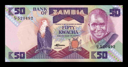 Zambia - ZAMBIA 50 kwacha 1988, Kenneth Kaunda, primul presedinte, necirculata