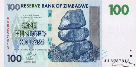 ZIMBABWE 100 dollars 2007, necirculata [1]