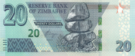 ZIMBABWE 20 dollars 2020, necirculata [1]