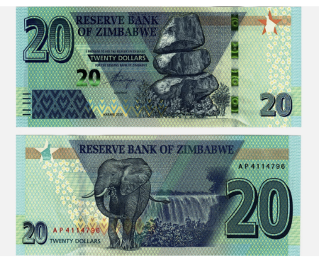 Zimbabwe - ZIMBABWE 20 dolari 2020, necirculata