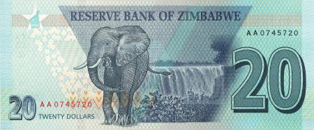 Zimbabwe - ZIMBABWE 20 dollars 2020, necirculata