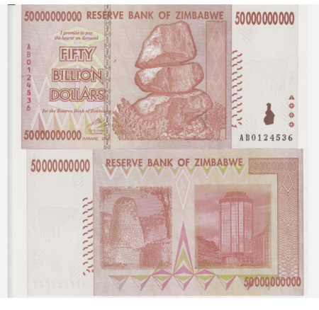 Zimbabwe - Zimbabwe 50 miliarde dolari 2008, necirculata