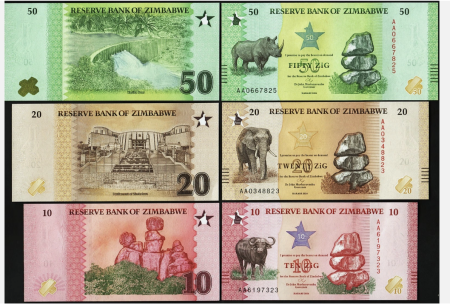 Zimbabwe - Zimbabwe set 3 bancnote 2026: 10,20,50 zig, UNC