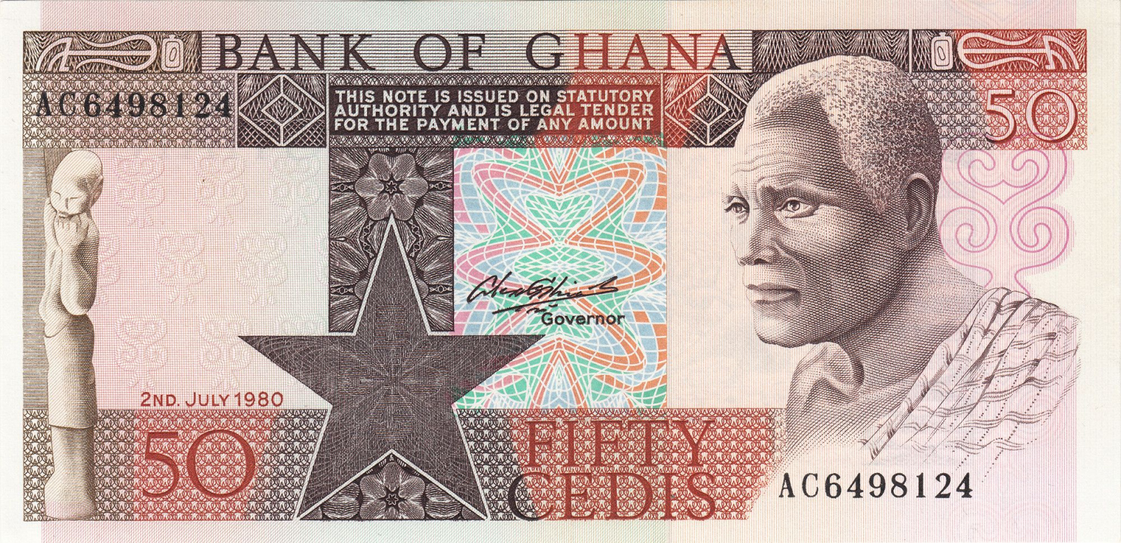 Ghana 50 cedis 1980, UNC, clasor M2