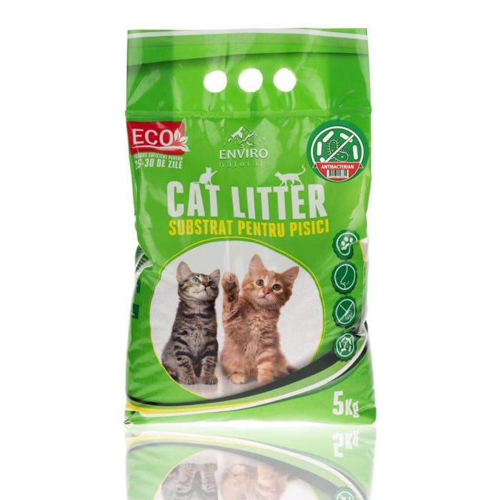 CAT LITTER - asternut ECOLOGIC pe baza de zeolit pentru pisici ANTIBACTERIAN - 5 KG [1]