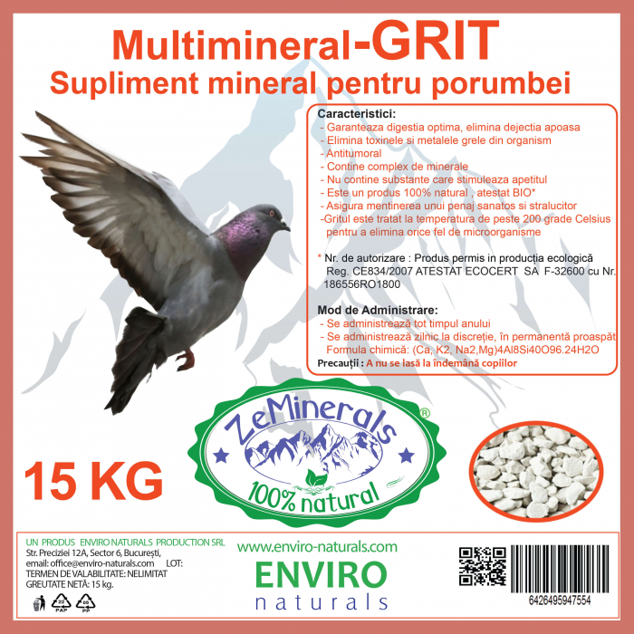 Multimineral GRIT - Supliment mineral pentru porumbei sac 25 kg [2]