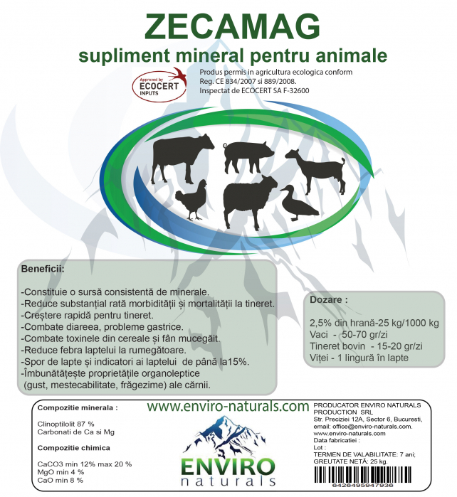 Zeolit cu calciu si magneziu pentru animale Zecamag, Enviro Naturals [2]