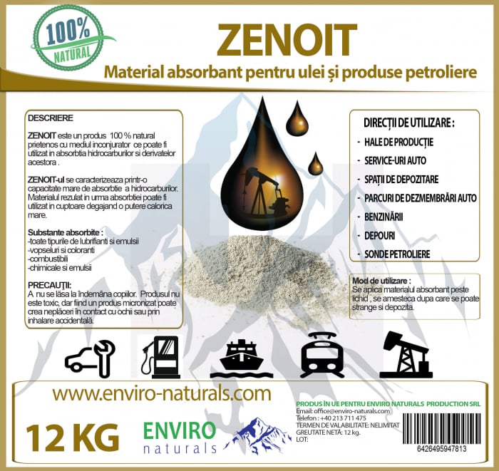 Zenoit absorbant produse petroliere, Enviro Naturals [2]
