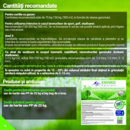 Enviro Naturals - Top dressing - produs bio pe baza de zeolit pentru ingrijire gazon sac 25 KG [4]