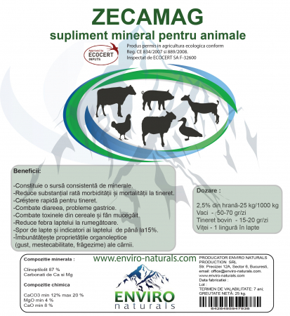 Zeolit cu calciu si magneziu pentru animale Zecamag, Enviro Naturals [1]