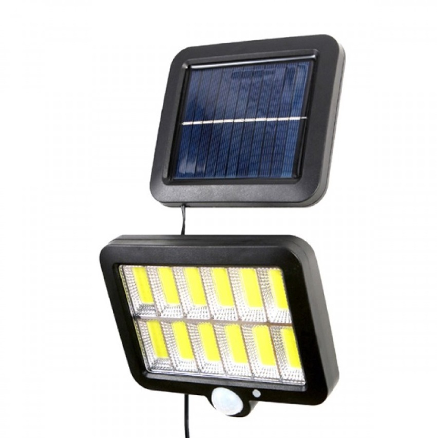 balanced feasible Municipalities Lampa cu 12 celule Led COB cu panou solar, senzor de miscare si acumulator  incorporat