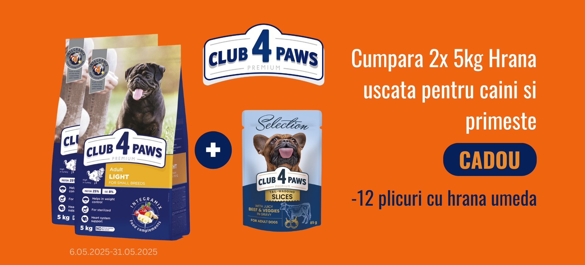 Hrana uscata caini+ cadou hrana umeda