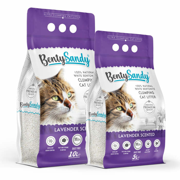 Benty Sandy, Asternut igienic pentru pisici, aroma de lavanda, 10l [2]