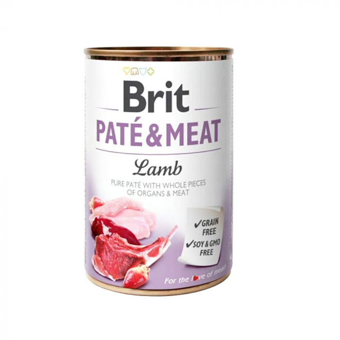 Brit Care, Conserva grain free pentru caini, pate si miel, 400g [1]