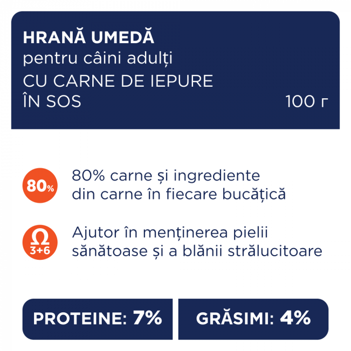 Club 4 Paws, Hrana umeda caini talie mica, Iepure in sos, 24x100g [2]