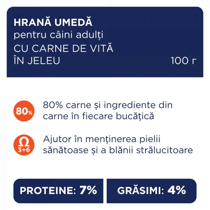 Club 4 Paws, Hrana umeda caini talie mica, Vita in jeleu, 24x100g [2]