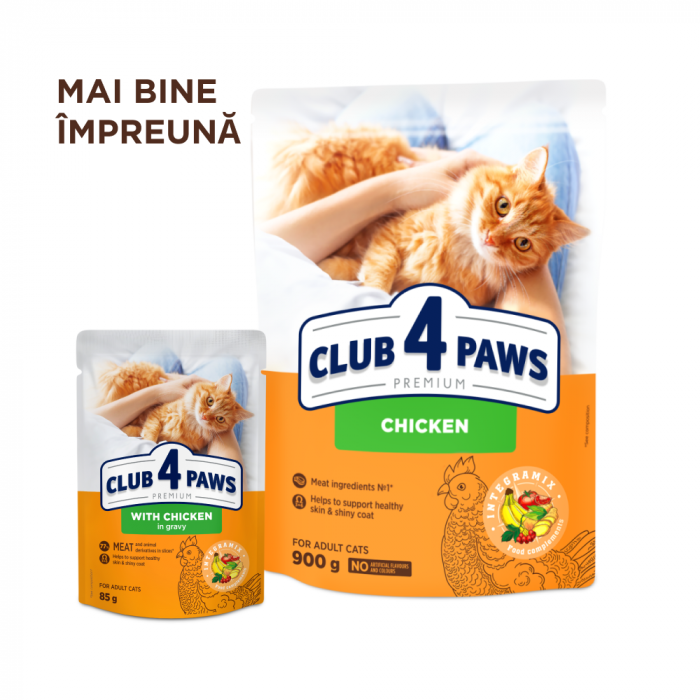Club 4 Paws, Hrana umeda pentru pisici, pui in sos, 24x85g [6]