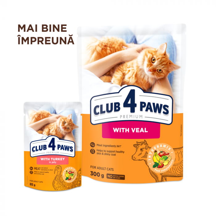 Club 4 Paws, Hrana umeda pisici, curcan in jeleu, 24x85g [5]