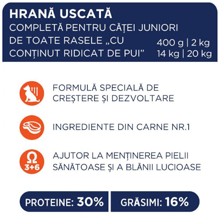 Hrana uscata completa pentru catei de toate rasele, 20kg, CLUB4PAWS [3]