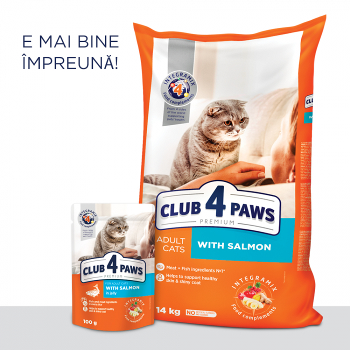 Club 4 Paws, Hrana uscata pisici adulte cu somon, 2kg [6]