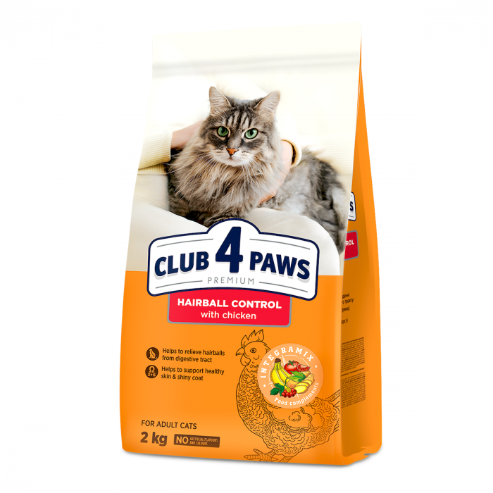 Club 4 Paws Premium, Hairball Control, hrana uscata pisici adulte, 2kg [1]
