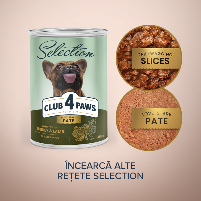 Club 4 Paws Premium Hrana umeda caini adulti - Pate cu curcan si miel, 6x400 g [5]