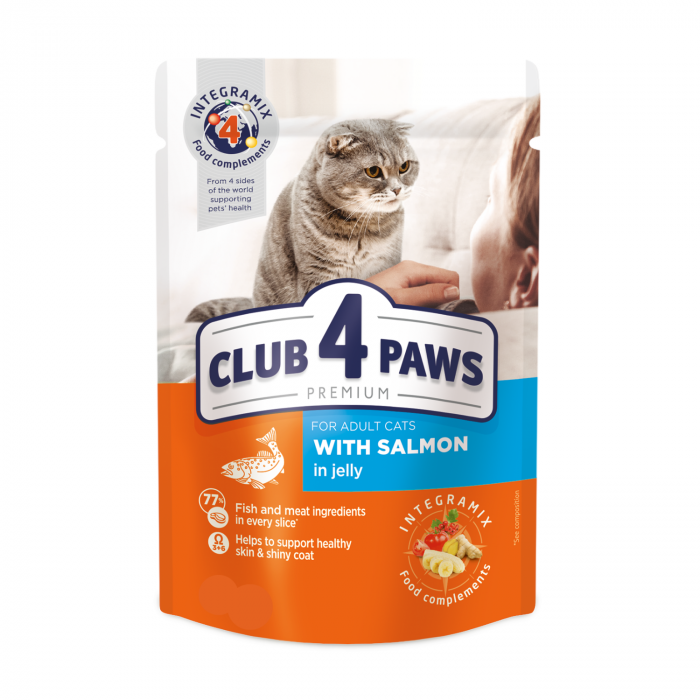 Set de 4 plicuri cu hrana umeda pentru picici, pui si somon, Club4Paws [2]