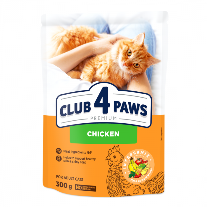 Club 4 Paws Premium, Hrana uscata pisici adulte, cu Pui, 300g [1]